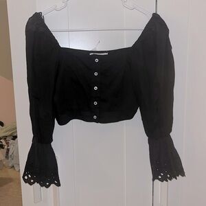HYFVE black long sleeve crop